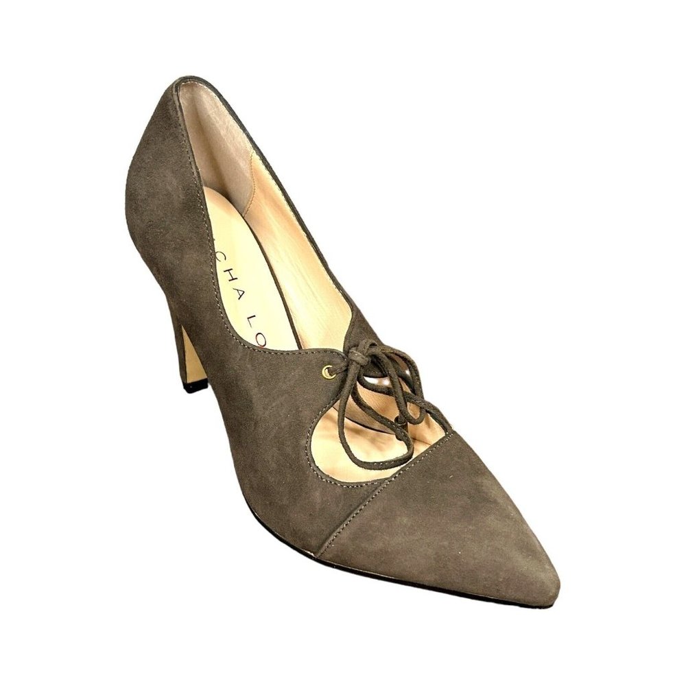 Sacha London Womens US 6 Nushka Dress Pump Gray Kid Suede Lace Up BRAND NEW